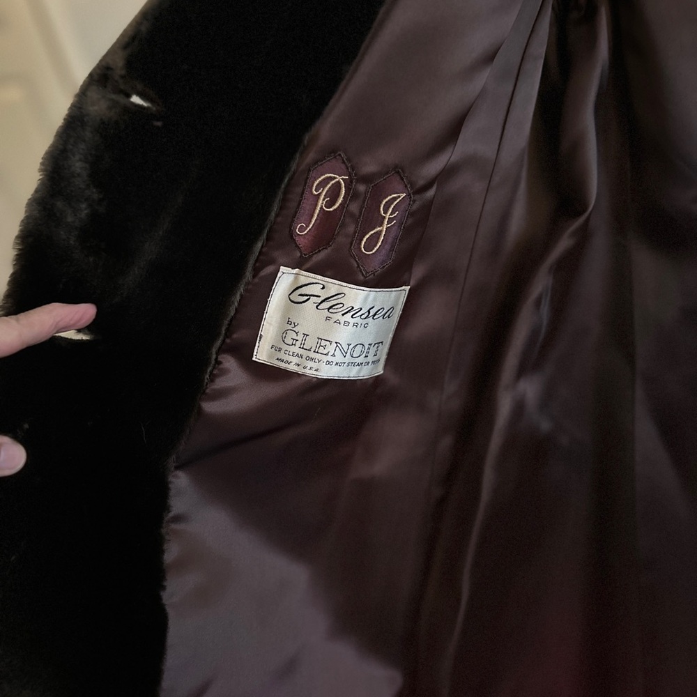 Luxurious Vintage Double-Breasted Chocolate Brown Faux Fur Teddy Coat W/P-S - Picture 7 of 11